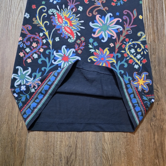 Tory Burch XXS Navy Floral Heart Print T-Shirt Dress 100% Pima Cotton - Picture 8 of 15